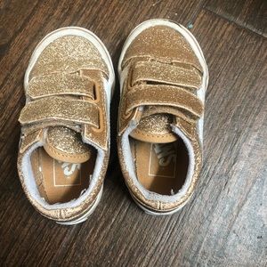Toddler Vans shoes size 5 1/2. Gold glitter .